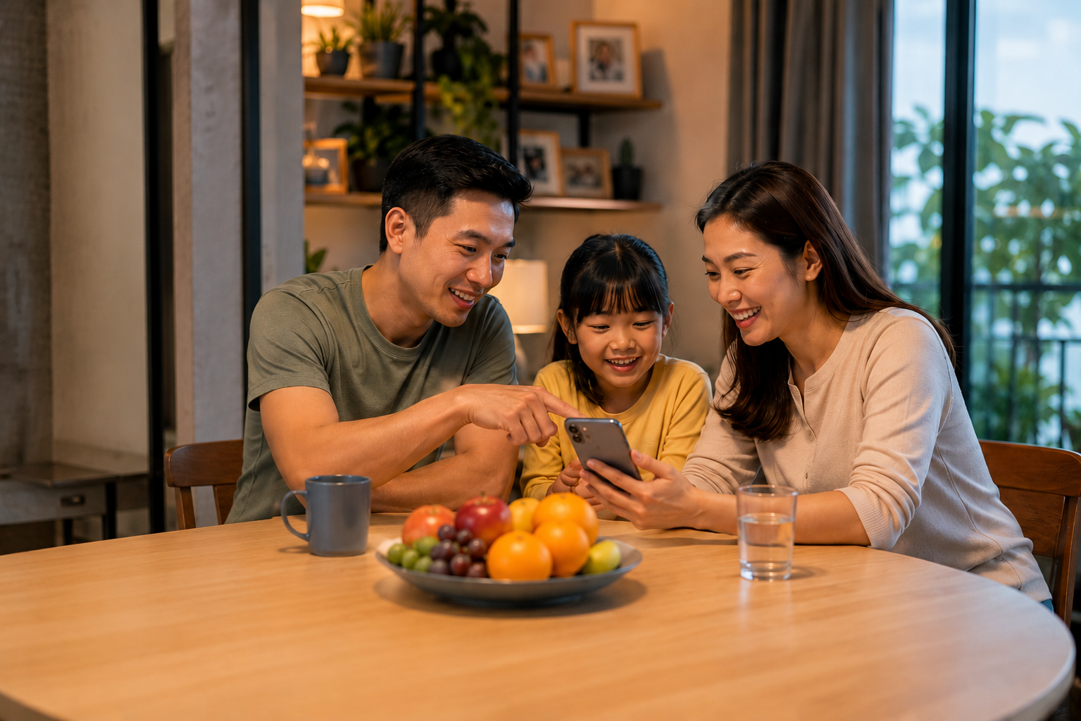 Family ordering from local shops using the NearU app