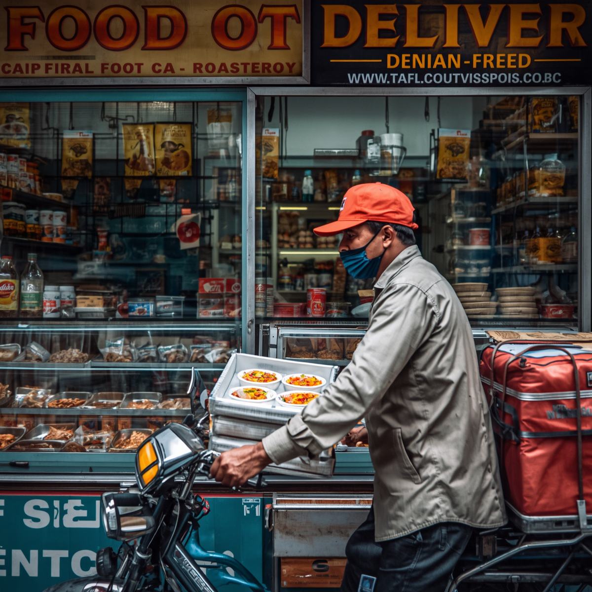 Customer holding a NearU shopping app on mobile
