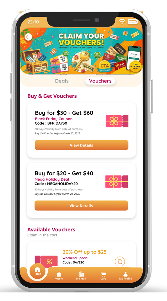 Voucher claim screen