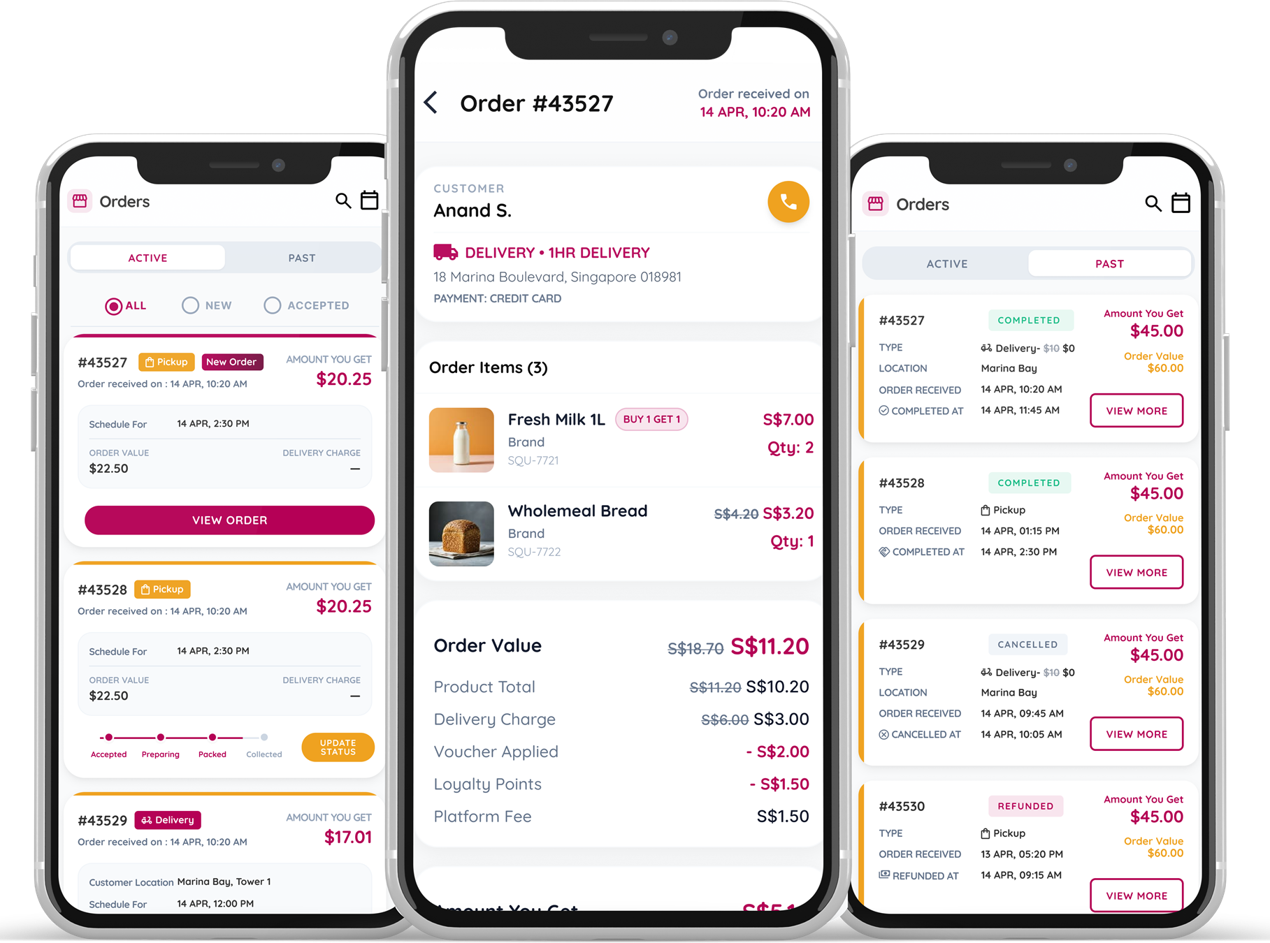 NearU order management screens