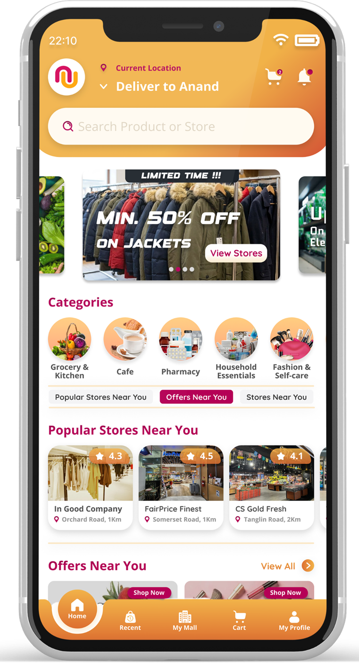 NearU login screen for merchant setup