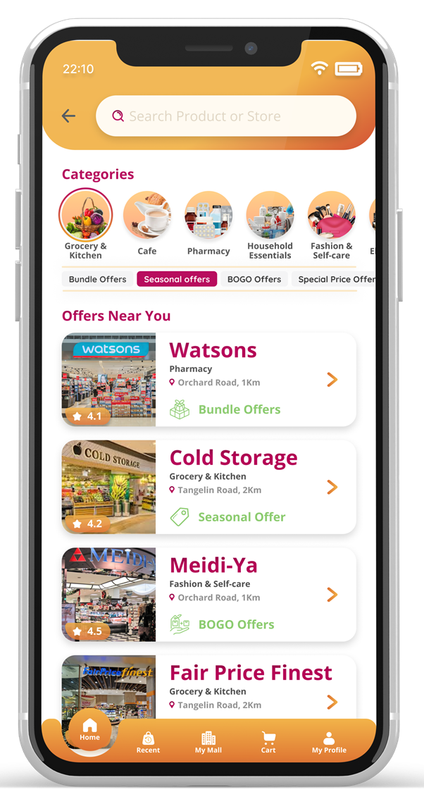 Offers near you customer screen