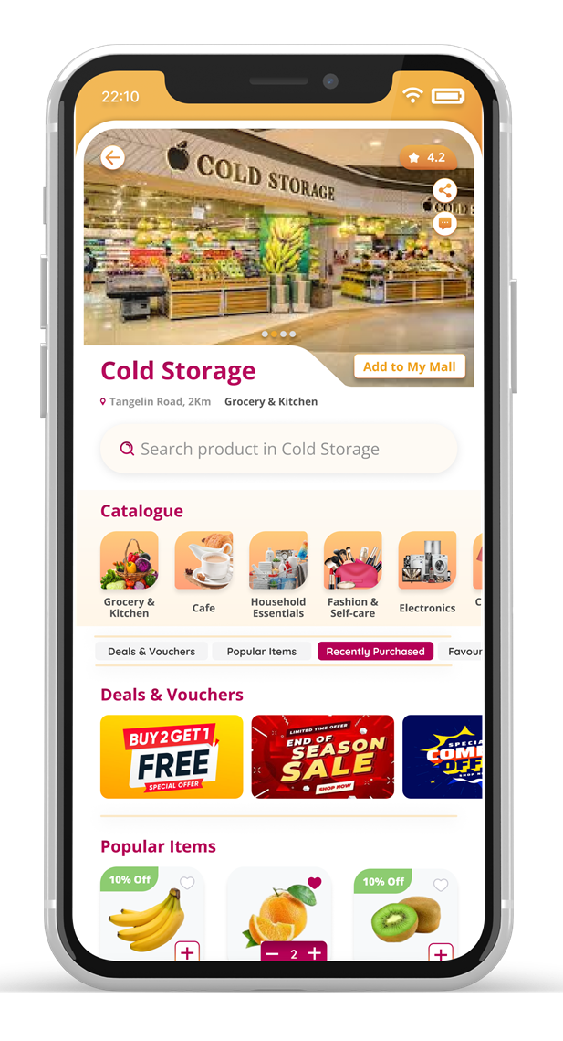 Store detail page with catalogue and deals